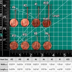 Anzuelos Aberdeen de vastago extralargo rojos para cebo en agua dulce