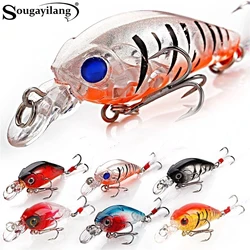 Sougayilang 2 piezas Minnow señuelo de Pesca 4,5 cm 5g señuelo duro simulación Wobbler Jig cebo carpa lubina rayada Pesca SwimBait cebo de Pesca