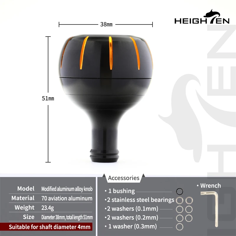 Carrete de pesca de fibra de carbono HEIGHTEN, rueda giratoria de fundición única, manivela de mano, cigüeñal de rueda de pesca de un solo agarre redondo - imagen 4