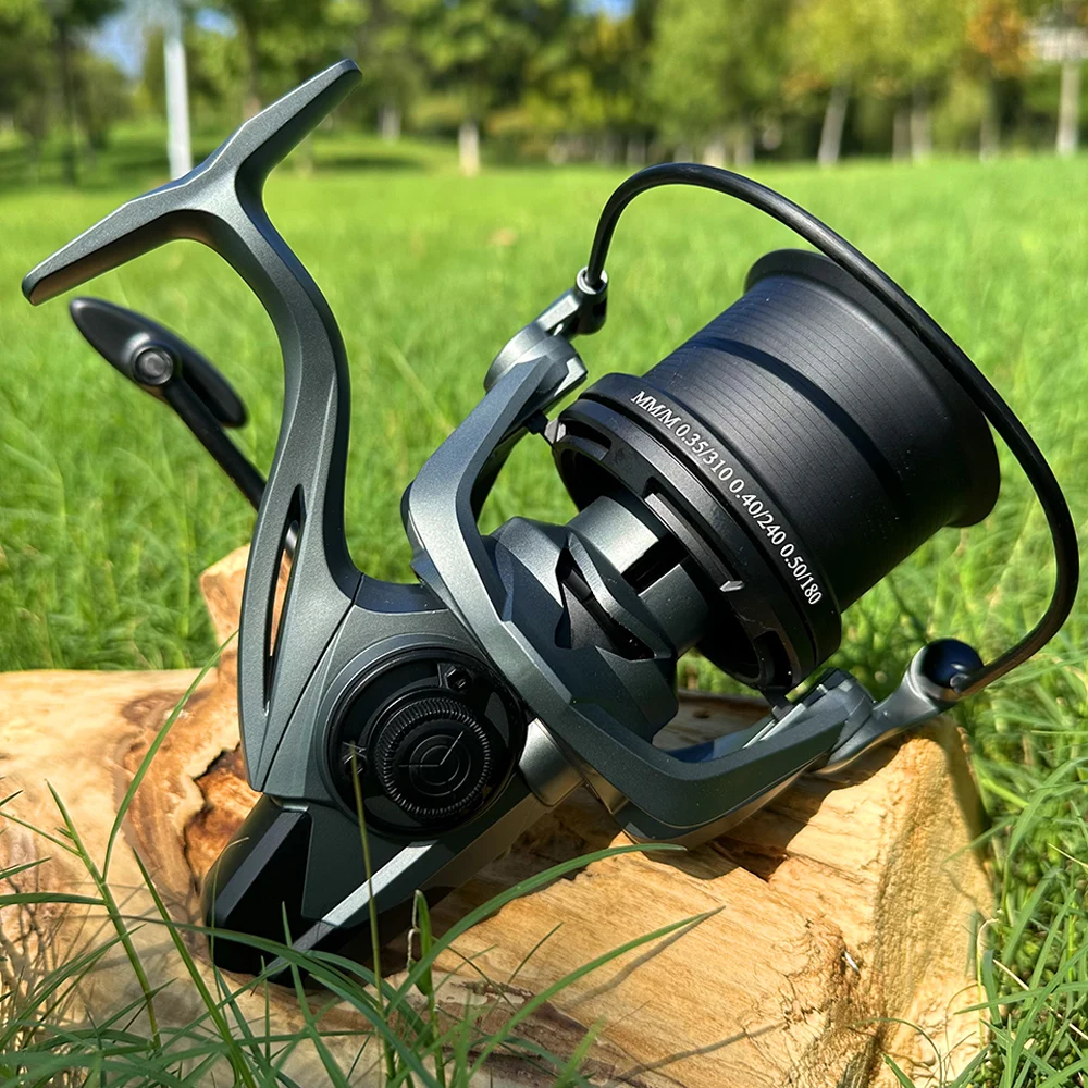 Carretes de Pesca giratorios grandes 9000 12000 14000 carrete de arrastre 20KG carrete potente agua dulce agua salada juego grande Pesca de Surf - imagen 5