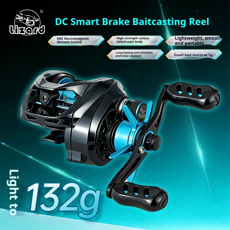 Carrete de Pesca Baitcasting LIZARD BOKI DC, Control Digital, Lanzamiento Largo, Arandelas de Carbono, 7.6:1, 10+1BB, Arrastre Máximo 5kg, Carrete para Agua Dulce y Salada - imagen 2