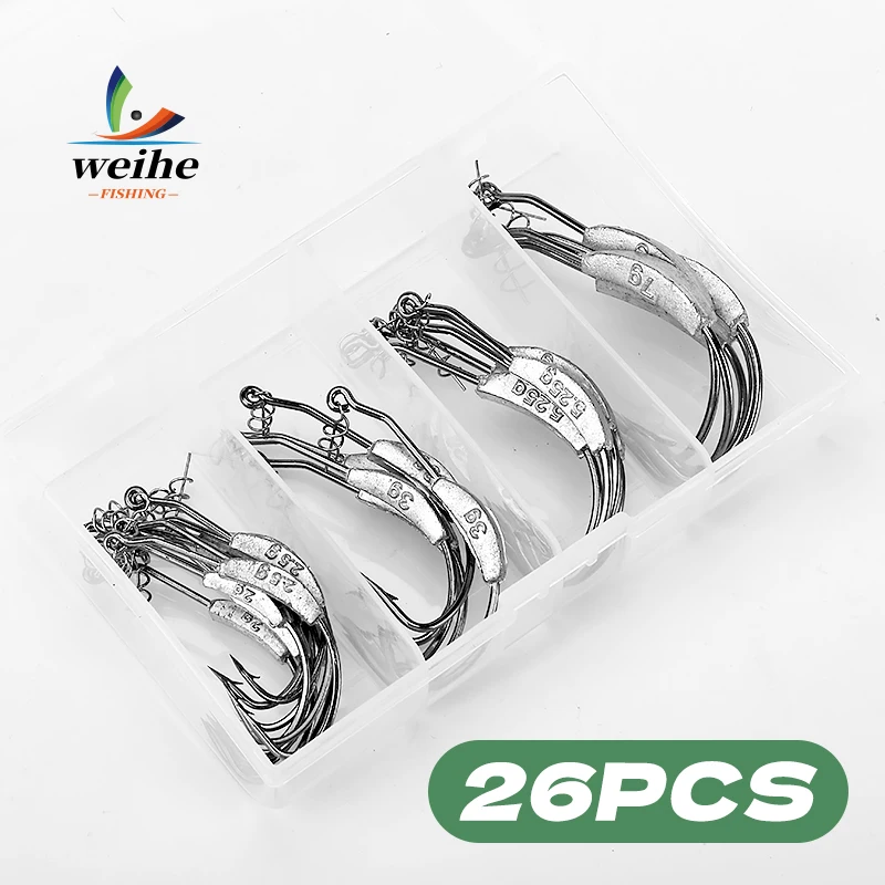 WEIHE 26 Ganchos de Manivela – Cebo Blando Resistente para Señuelos