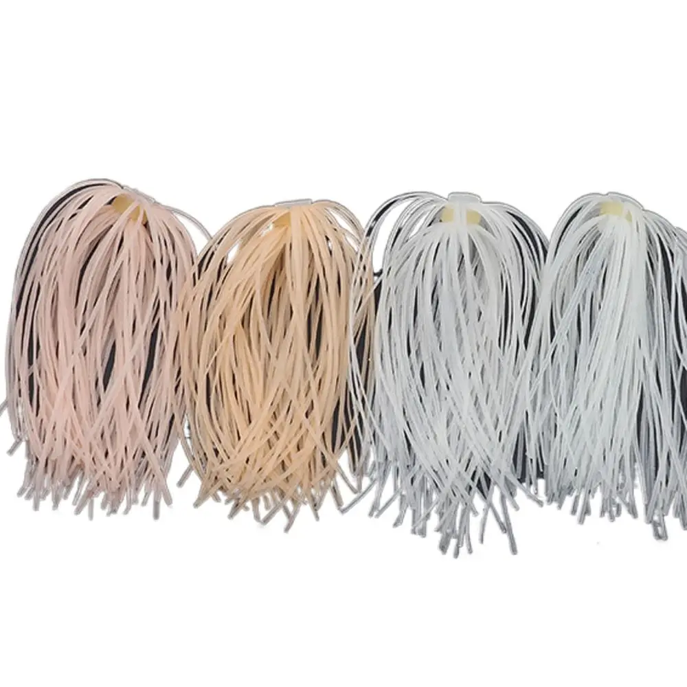 Faldas luminosas de paraguas de pesca, faldas de silicona con señuelo brillante de 88 hebras, faldas de plantilla de silicona de repuesto con orificio elástico, Buzzbaits - imagen 4