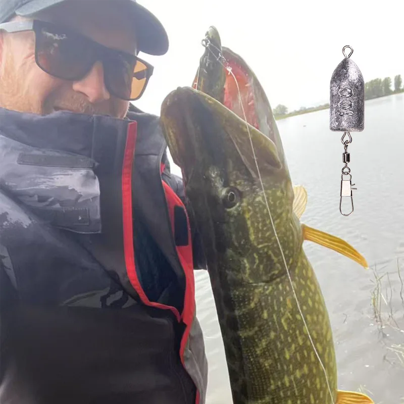 Plomada tipo bala WEIHE – Doble anillo giratorio para pesca deportiva - imagen 2