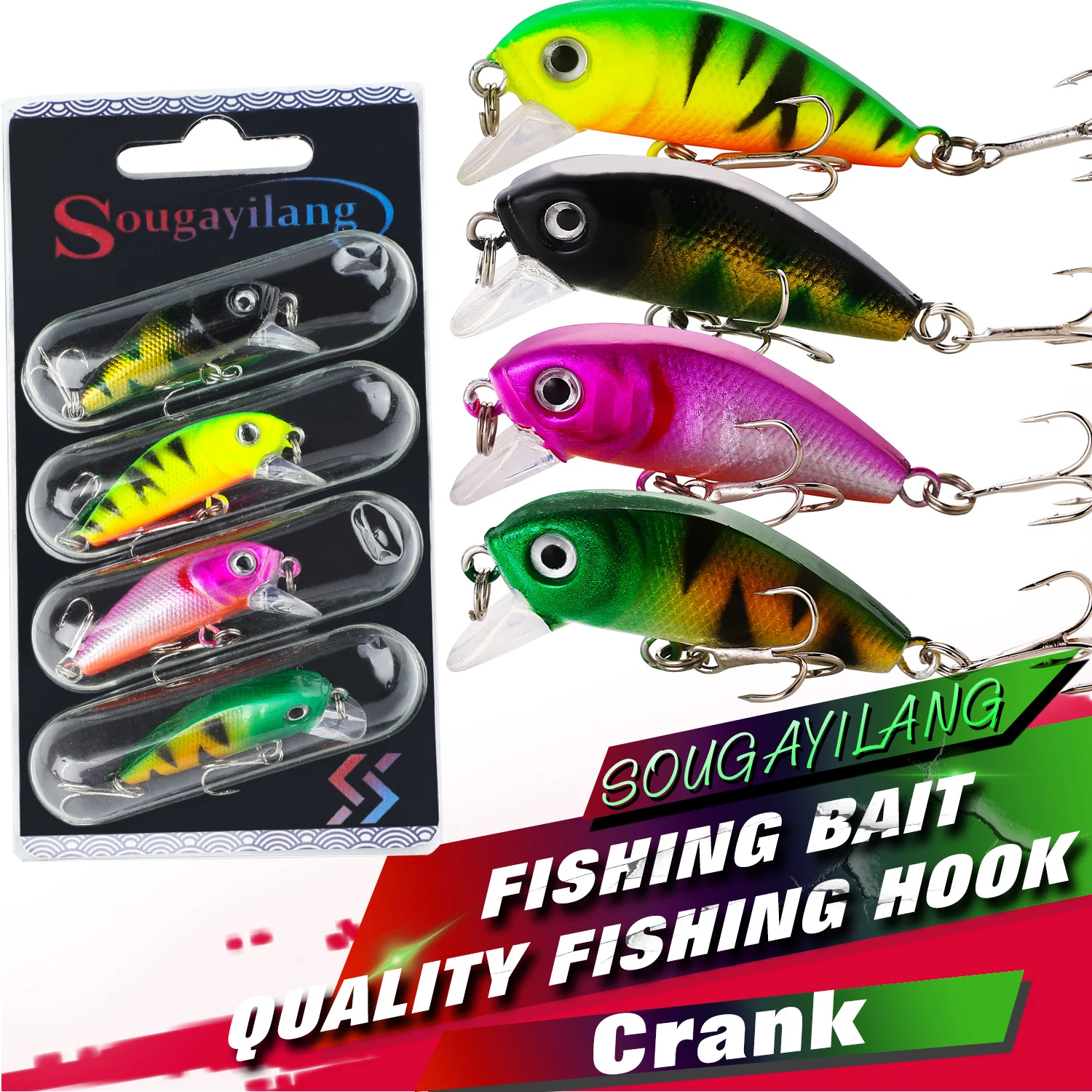 Sougayilang Señuelo Crankbait – Wobbler duro para lubina - imagen 3
