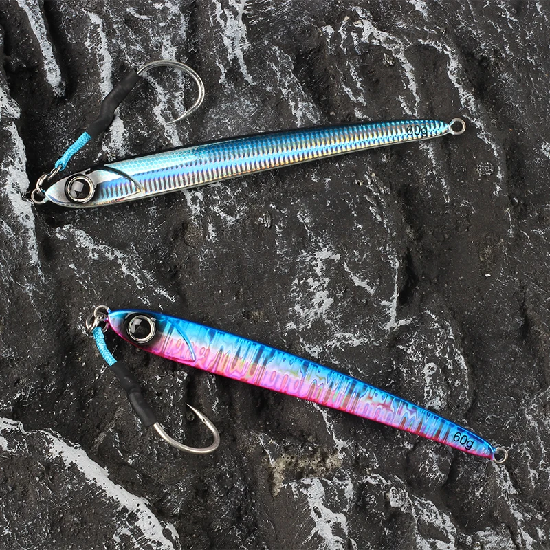 Jig de Metal para trabajo mágico, productos de pesca, plantilla de señuelo de pesca de mar, 30g, 45g, 60g, plantillas para pesca de lubina, trucha, aparejos de cebo Artificial - imagen 4