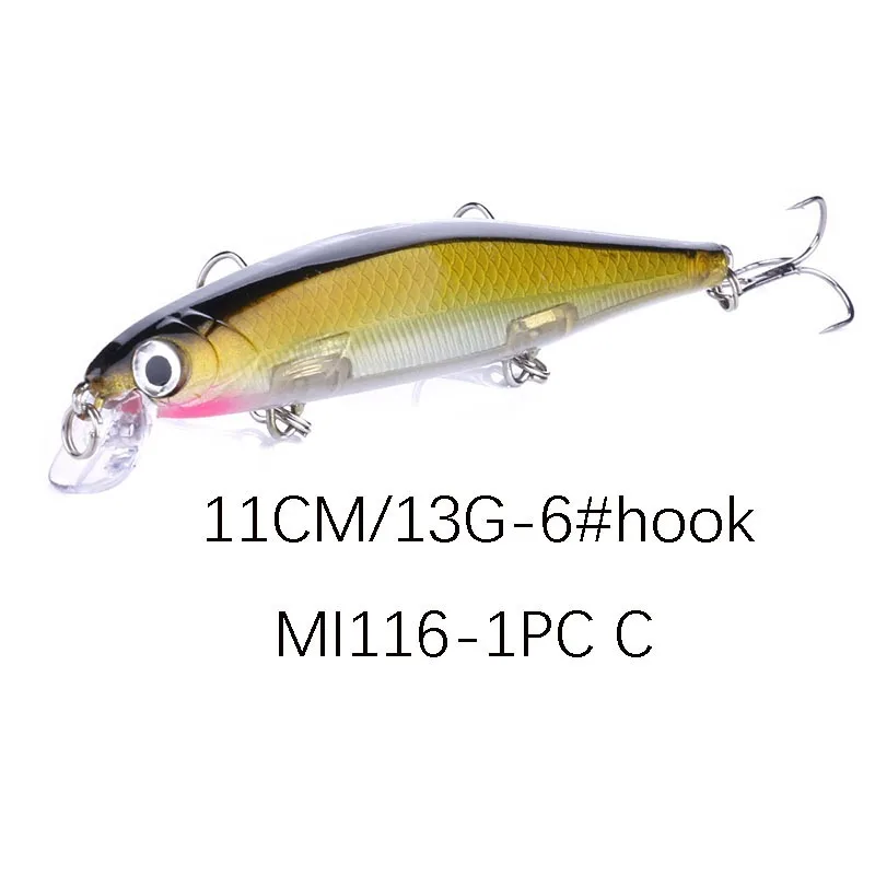 110mm 13g Swimbaits Bass pez grande señuelo de pesca Wobblers cebo duro Crankbait lengua corta señuelo de pececillo para equipo de pesca de Lucio - imagen 3