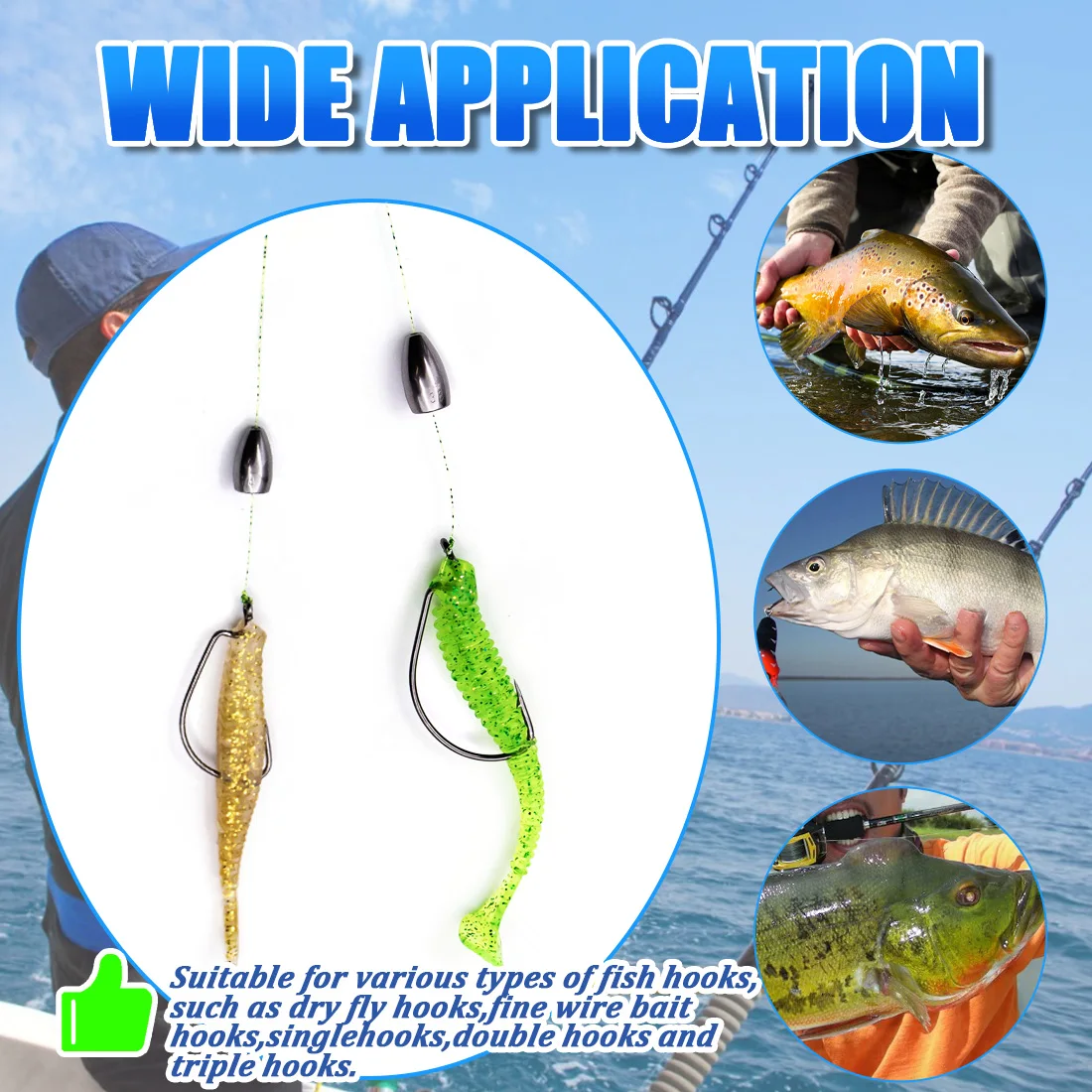 FishTrip plomo de tungsteno gusano bala pesca plomos pesas Texas/Carolina aparejo señuelo accesorios aparejos de pesca 1,8 ~ 14g - imagen 5