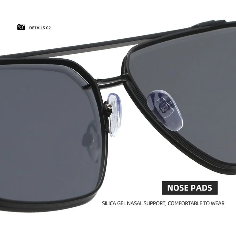Gafas de sol con montura metálica grande y gradiente, protección UV400 clásica, gafas de sol cuadradas de gran tamaño, gafas de sol para conducir y viajar - imagen 4