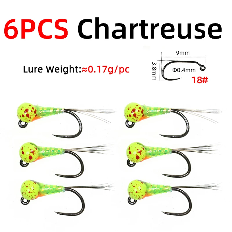 6pcs chartreuse