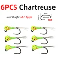 6pcs chartreuse