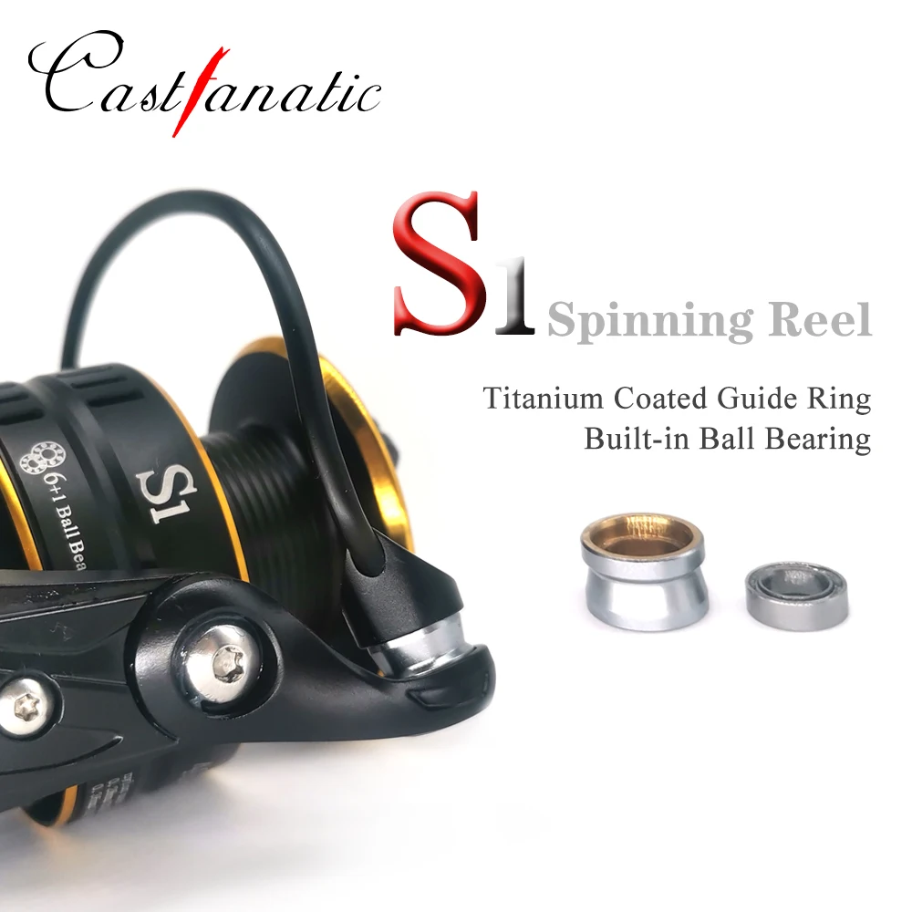 Castfanatic-carretes giratorios de pesca S2000S, S3000S, BFS, 6BB 5,2: 1, S4000, carrete ligero de agua salada para trucha, rueda de Metal - imagen 4