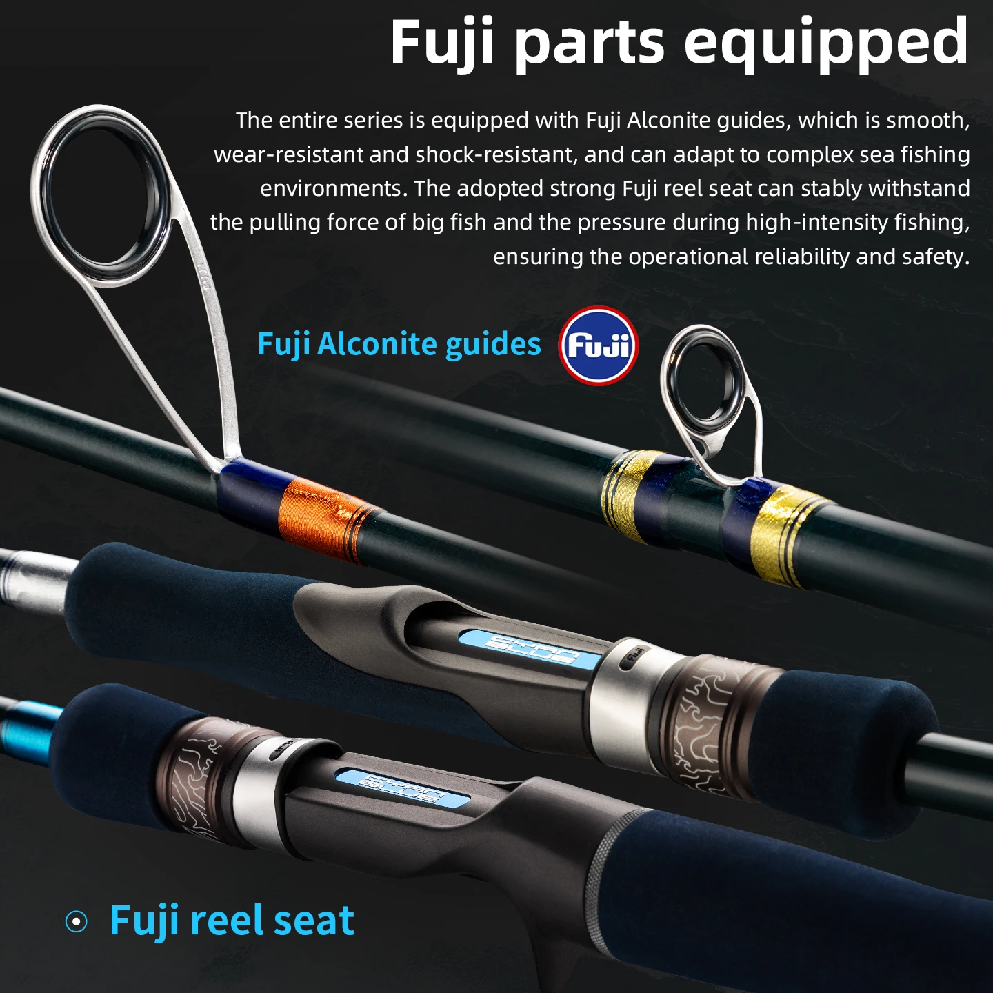 Caña de lubina Ecooda Cian Blue ECBNB – Evolucionada para spinning - imagen 4