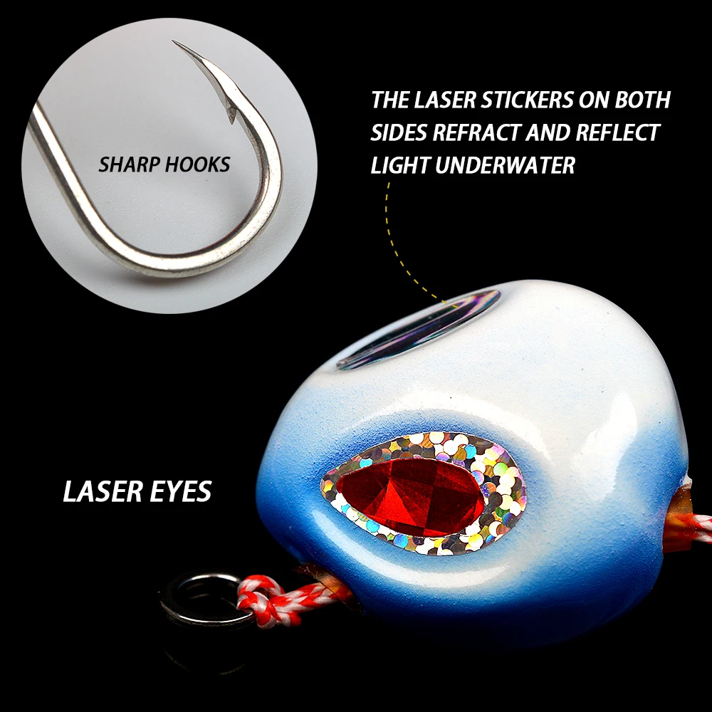 Señuelo de pesca Jigging Artificial, 60g, 80g, 100g, 120g, 150g, 200g, Tenya, cabezal deslizante de Metal, pargo rápido, hundimiento rápido - imagen 3