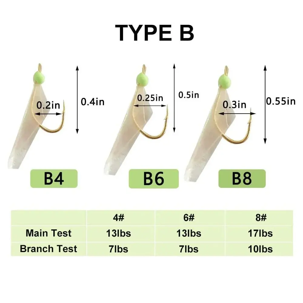 Anzuelos de cebo para pesca, anzuelos con cadena giratoria a presión para agua dulce y salada, 200 paquetes - imagen 3