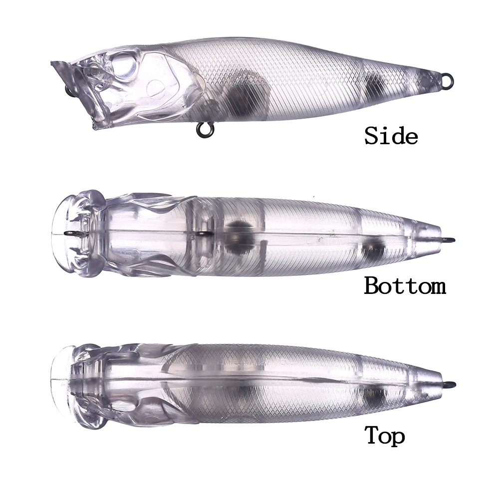 Chan'sHuang-señuelo de pesca Artificial, cebo en blanco sin pintar, 9cm, 11g, sonajero, boca grande, Popper, hecho a mano - imagen 3