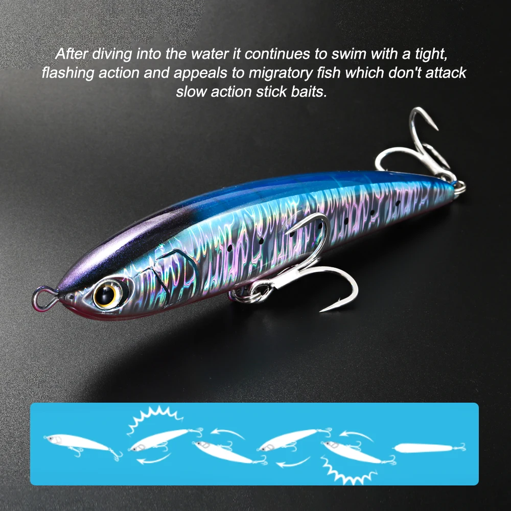 JIGGING PRO Legato 190mm 60g señuelo tipo lápiz flotante pesca en el mar señuelo de pesca en superficie atún Kingfish GT - imagen 3