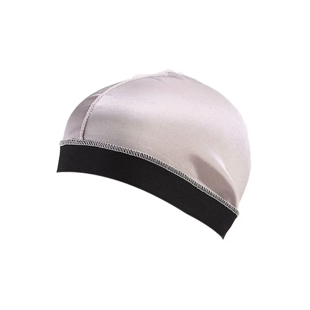 Nuevos sombreros Durag de Color sólido para hombre, gorras onduladas elásticas transpirables, gorra Durag Multicolor de poliéster para hombre