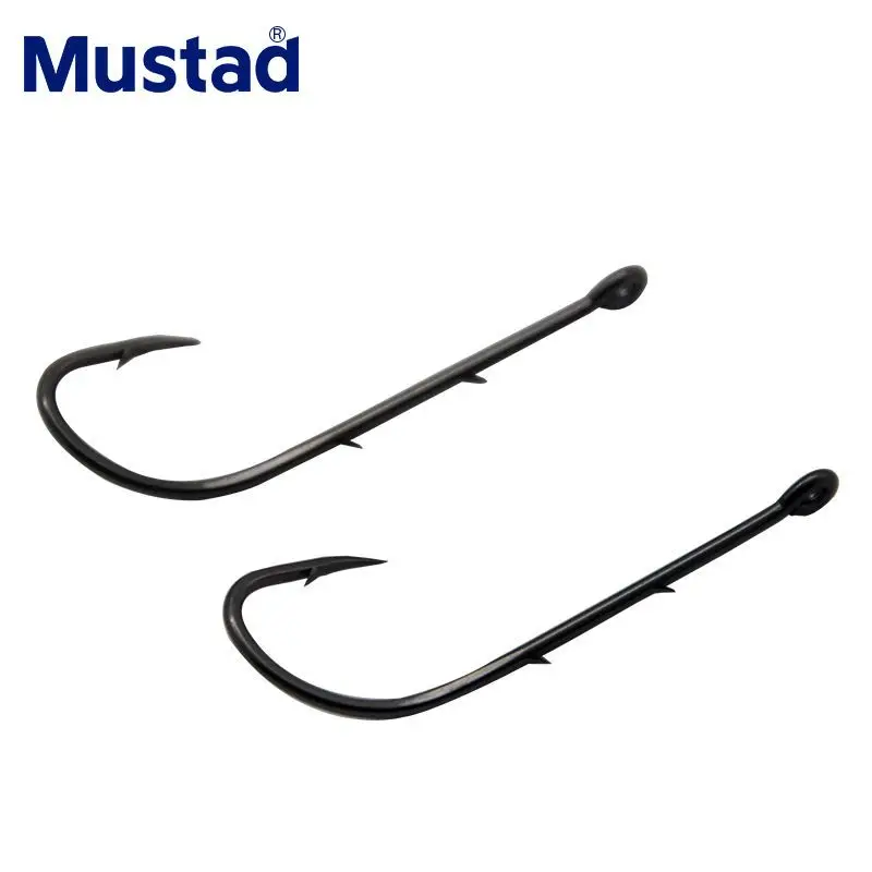 Mustad 92647 anzuelos de Pesca de fundición con mango largo, doble respaldo, gusano con púas, anzuelos de cebo vivo, accesorios para Pesca - imagen 2