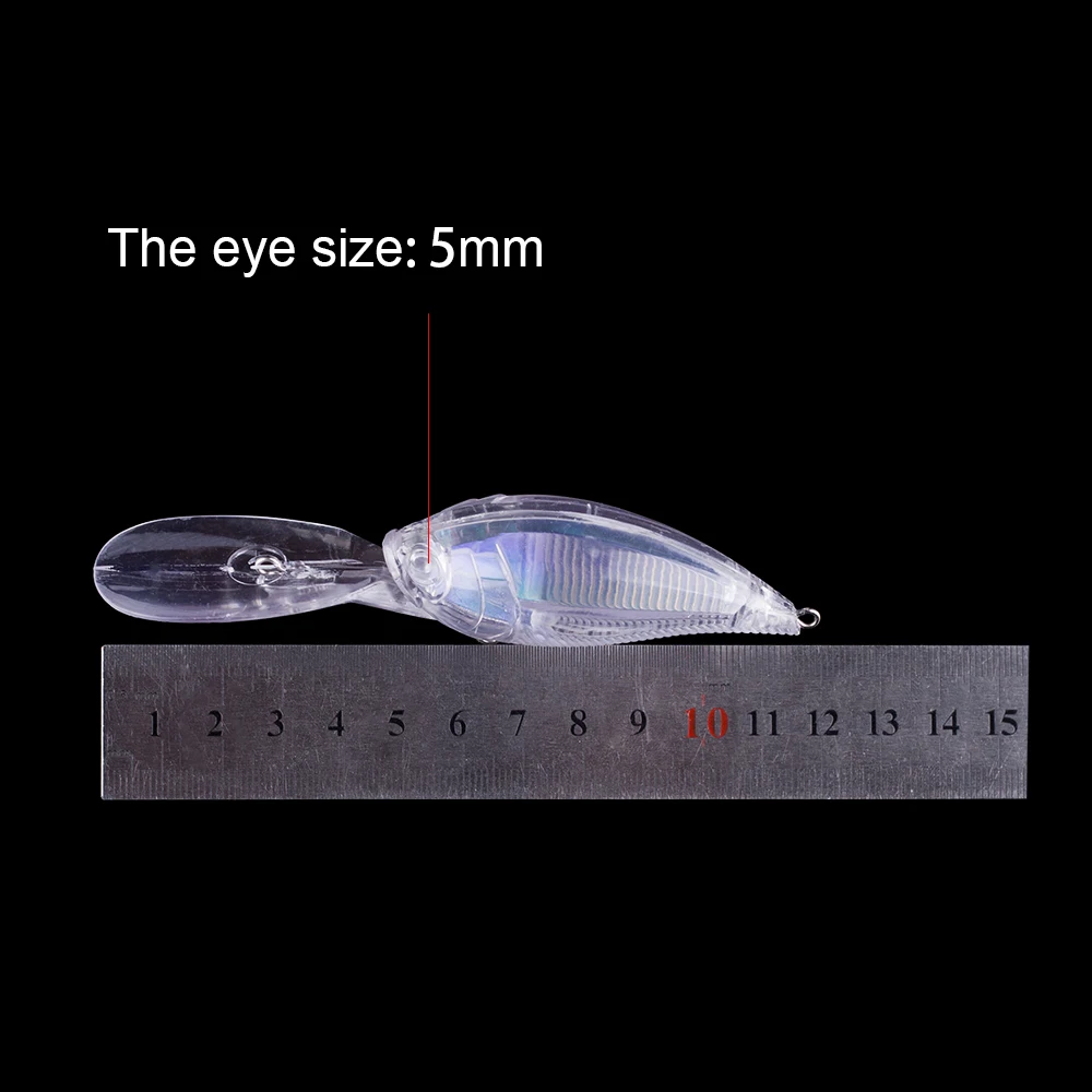 Hanlin-Cebo flotante Crankbait de 12cm, 19,5G, de plástico duro sin pintar, para buceo en aguas profundas, en blanco, aparejos de lubina, 10/20 piezas - imagen 2