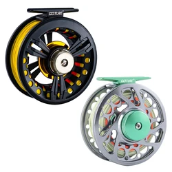 Carrete de pesca con mosca precargado Goture con hilo, carrete de caña de mosca de 5/6wt ligero y resistente a la corrosión con línea de peso hacia adelante