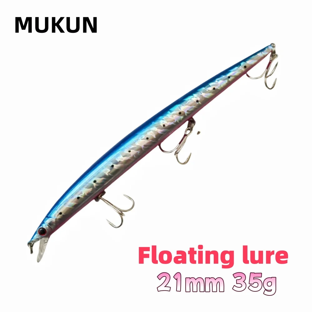 Jerk Minnow 210mm/34g señuelo de fundición larga Minnow flotante Pesca jerkbaits cuerpo acero inoxidable hardcore minnow