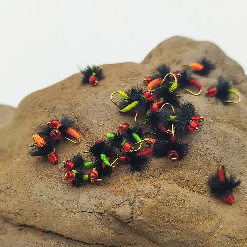 Anzuelo de mosca de 200 piezas, señuelo de Micro Material, imitación de mosquitos, anzuelos peludos, goma de imitación, insectos, Accesorios para Pesca - imagen 2
