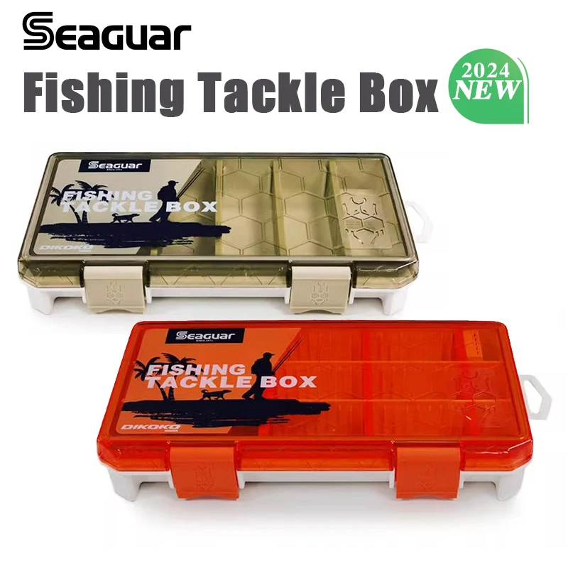 SEAGUAR-caja de Señuelos de Pesca portátil de alta capacidad, multifuncionales, coloridos, duros, blandos