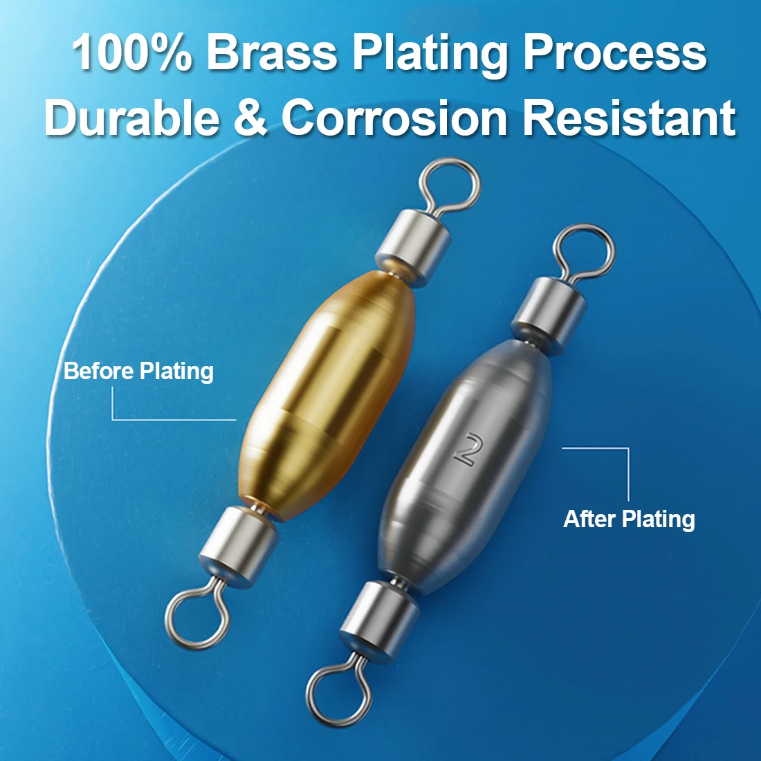 FishTrip 1 ~ 10 Uds. Plomo de peso de pesca con giratorios de acero inoxidable para caída y parte inferior, sedal y conexión de señuelo - imagen 5