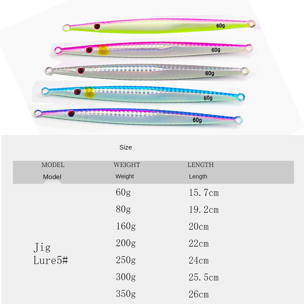 Jig-señuelo de Pesca Artificial, aparejos de Pesca de barco de aguas profundas, luminoso, hundimiento, 2022 Weight60-300g - imagen 2