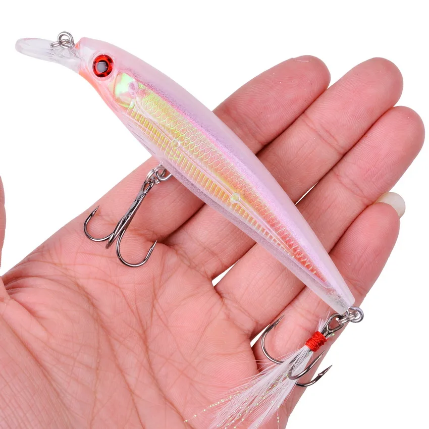 Señuelo de Pesca de pececillo láser, anzuelos de Pesca de 13,6g/11,2 cm, aparejos Wobbler, Crankbait Artificial, cebo duro japonés, Swimbait, 1 Uds. - imagen 2