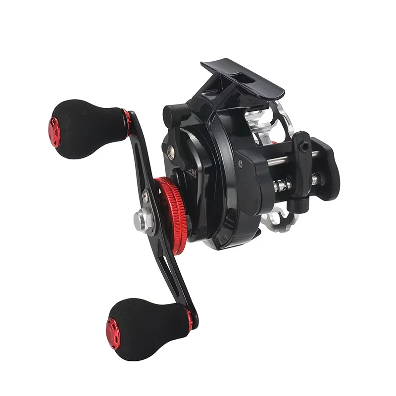 Carrete de balsa de metal lagarto para pesca con carrete de material CNC oxidado, relación de velocidad 3,6: 1 con mango de metal y perilla EVA - imagen 4