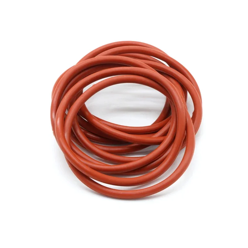 10 Uds VMQ junta tórica espesor CS 3,5mm OD 10 ~ 46mm caucho de silicona aislado arandela impermeable forma redonda no tóxico rojo - imagen 3