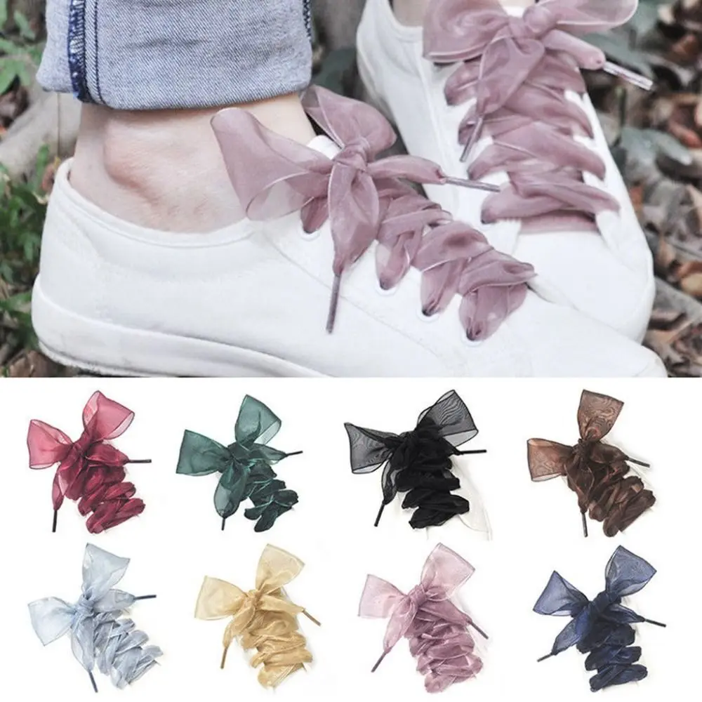 Nuevo Cordones de hilo de gasa de 4cm de ancho, 120cm de longitud, zapatillas de deporte, uso de zapatillas, cordones de cuerda, cordones más anchos, cordones de repuesto - imagen 2