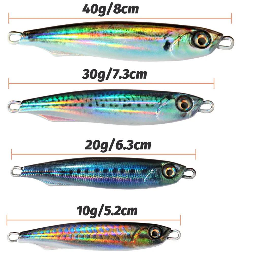 Señuelo de plantilla de Metal, 10g, 20, 30g, 40g, cuchara giratoria, Color de ojo 3D, Wobbler, aparejos de Pesca giratorios, anzuelo Swimbait, cebo giratorio - imagen 2