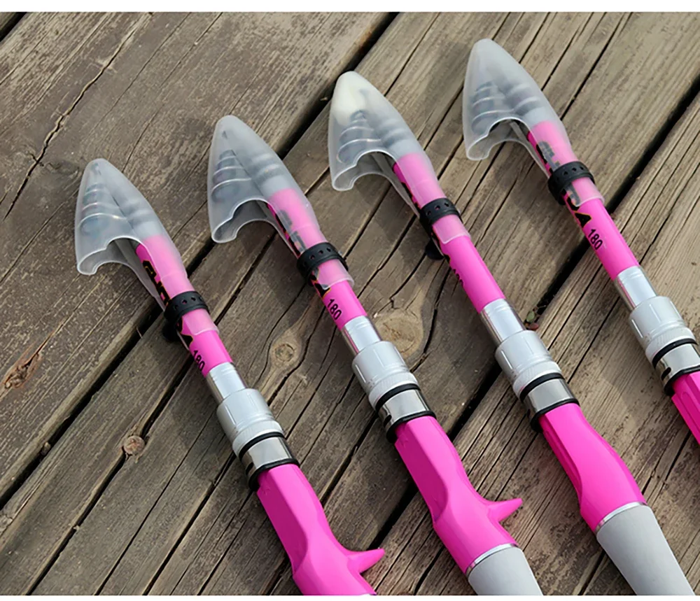 ¡Descubre las vibrantes cañas de pesca rosa diseñadas para una experiencia de pesca divertida y aventurera!