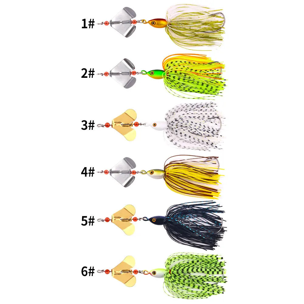 Señuelos de Pesca de 13,5 cm y 20g, cebo de Metal con falda de goma, Wobbler Artificial, zumbador, señuelo Jigging, cuchara giratoria para Lucio, 1 unidad - imagen 4