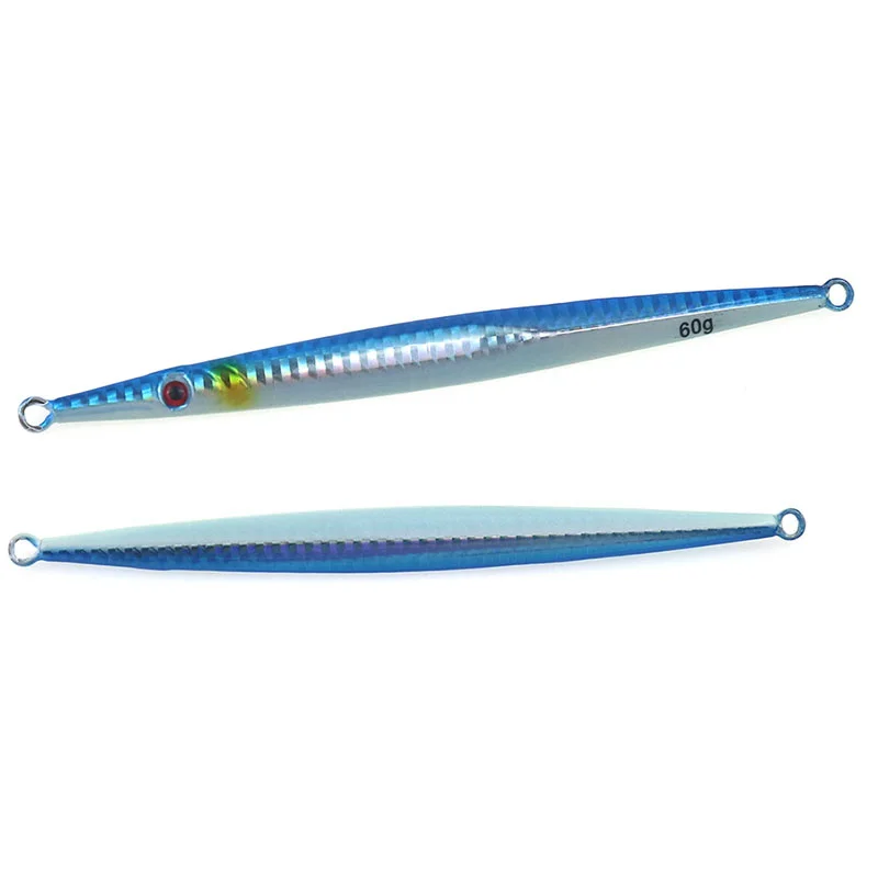 Cebo de pesca de plantilla de Metal, señuelos de plantilla de caída lenta, cebo duro Artificial, jingging, aparejos de pesca de mar, 60g, 80g - imagen 4