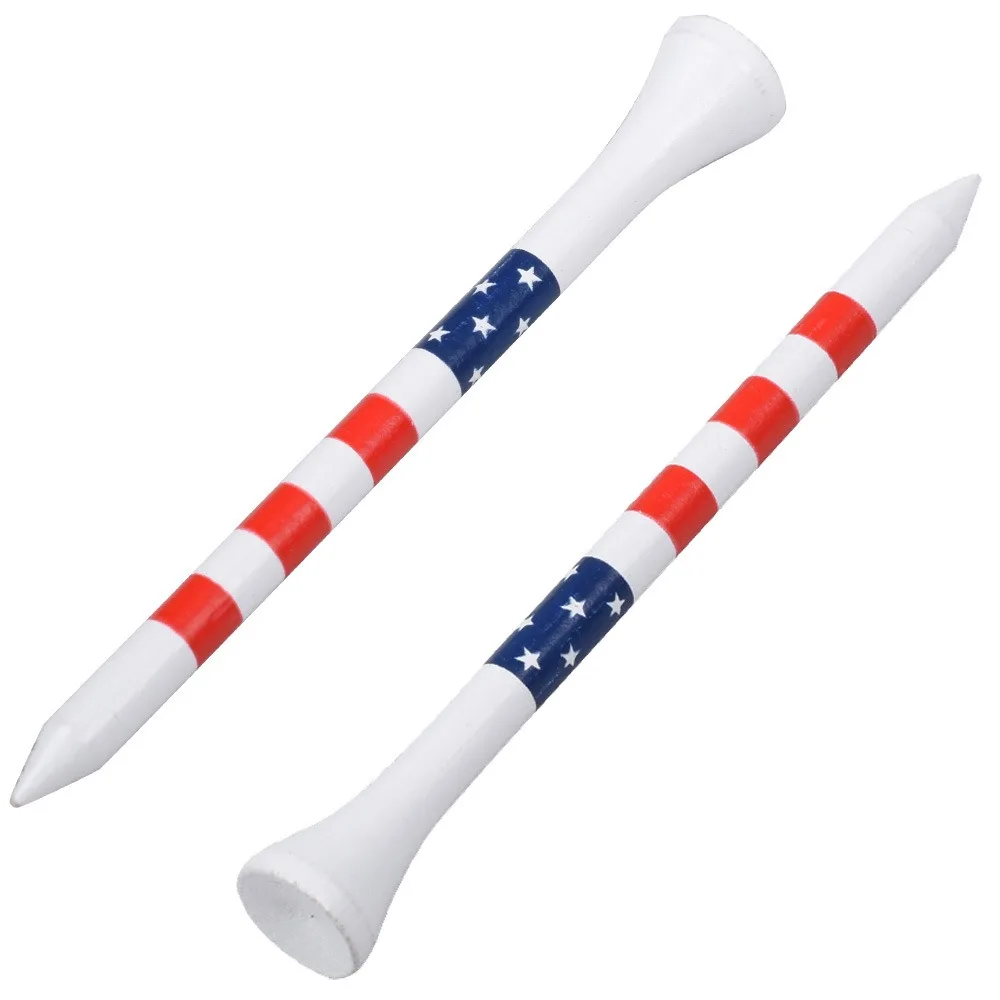 10 Uds. Tees de Golf de 70mm/83mm, soporte de pelota de Golf a rayas de colores de bambú, camisetas profesionales reducen la fricción, reductores - imagen 2