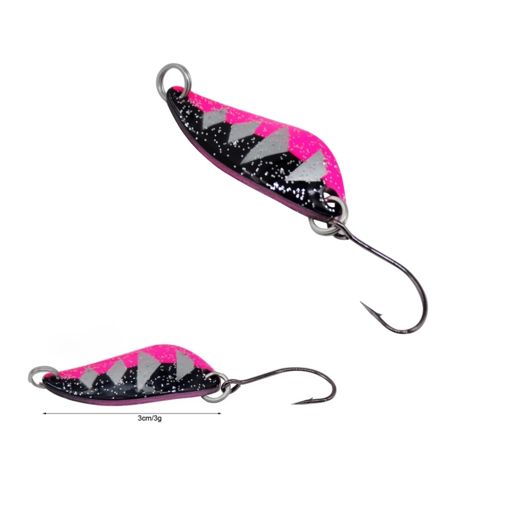 MUKUN-señuelo cuchara de pesca, cucharas curvas coloridas, 3g, señuelo Artificial de Metal para trucha, lubina, lentejuelas, cebo duro, aparejos de pesca, 1 ud. - imagen 5