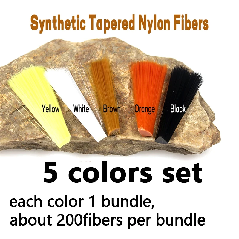 Royal Sissi-Juego de 5 colores, colas mayfly súper finas de 1,5 pulgadas de largo, flotador de cuenca, fibra de nailon de microfibra, material sintético para atar moscas - imagen 2