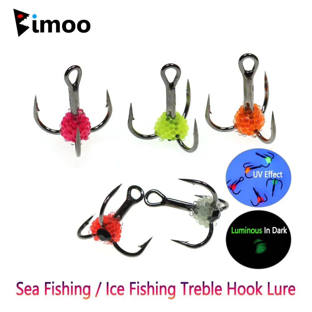 Anzuelos triples acero de alto carbono para pesca en hielo invernal - imagen 3