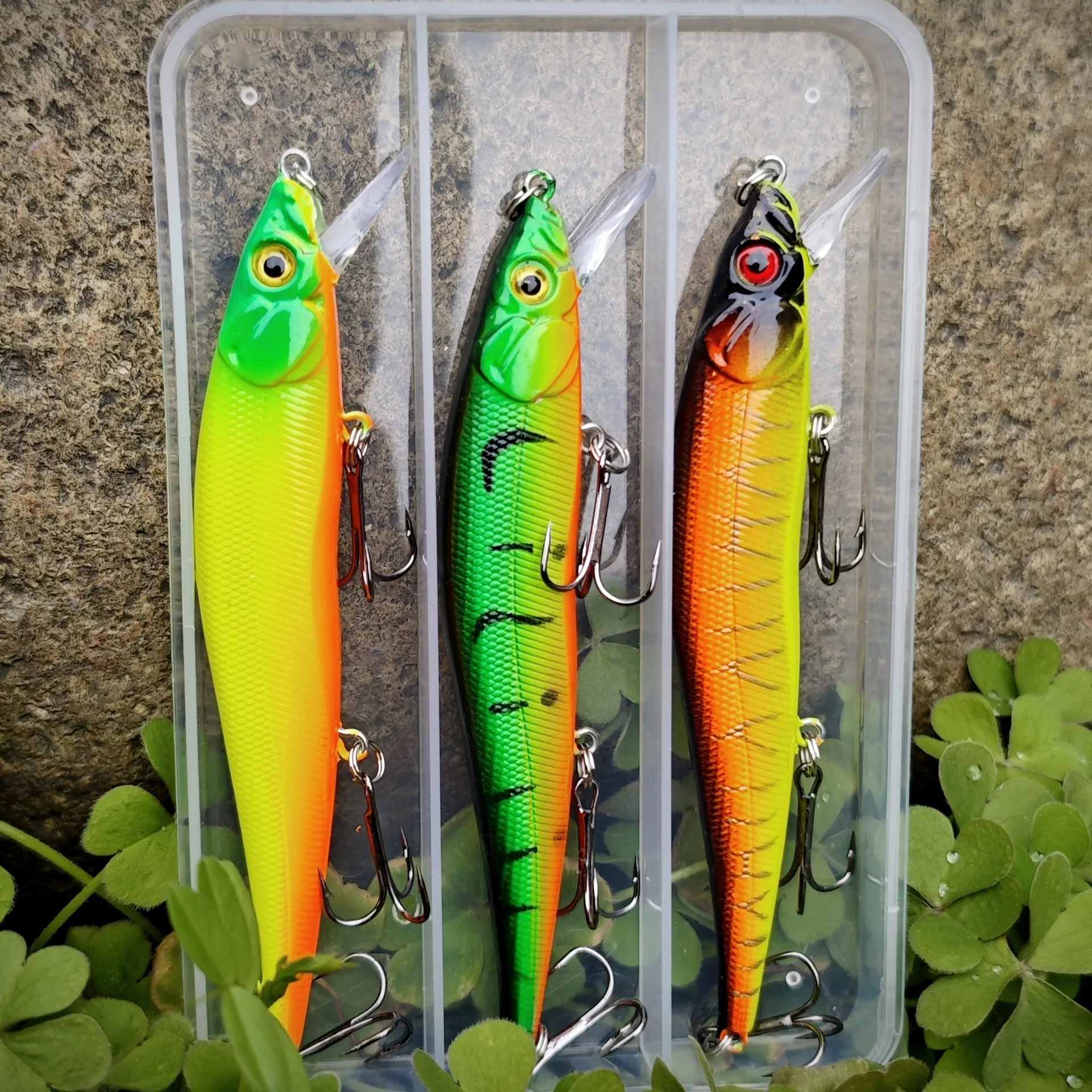 3 unids/caja juego de Señuelos de Pesca cebo duro Mini pececillo flotante columpio Crankbait Crazy Wobblers Artificial biónico manivela señuelos