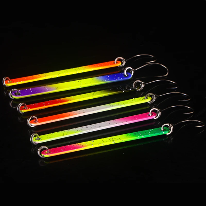 WEIHE-cuchara de pesca Artificial de Metal de cobre con un solo gancho, forma colorida, 6 colores, 2,5G, 3G, 4G - imagen 2