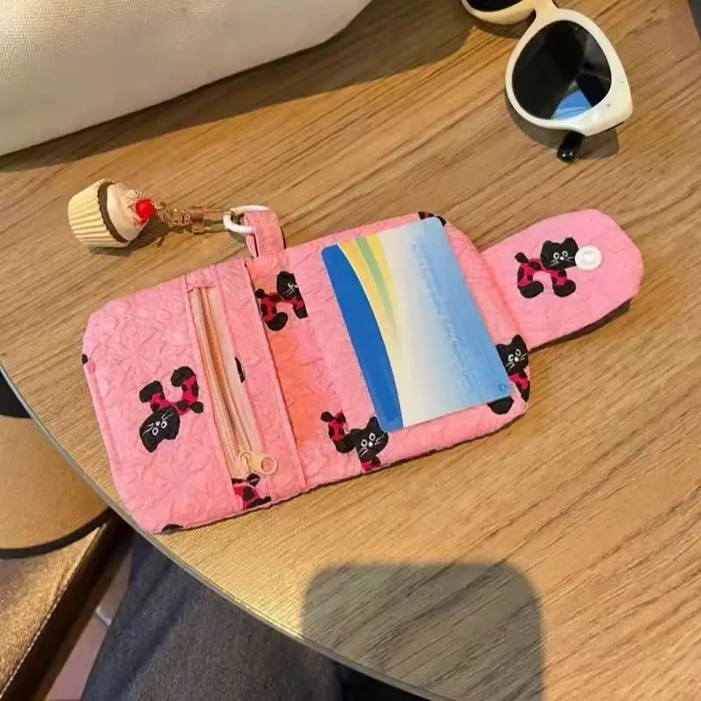 Monedero informal de lona con forma de Animal, monedero multicapa con gato/oso/ambino, Mini tarjetero de dibujos animados para auriculares - imagen 3