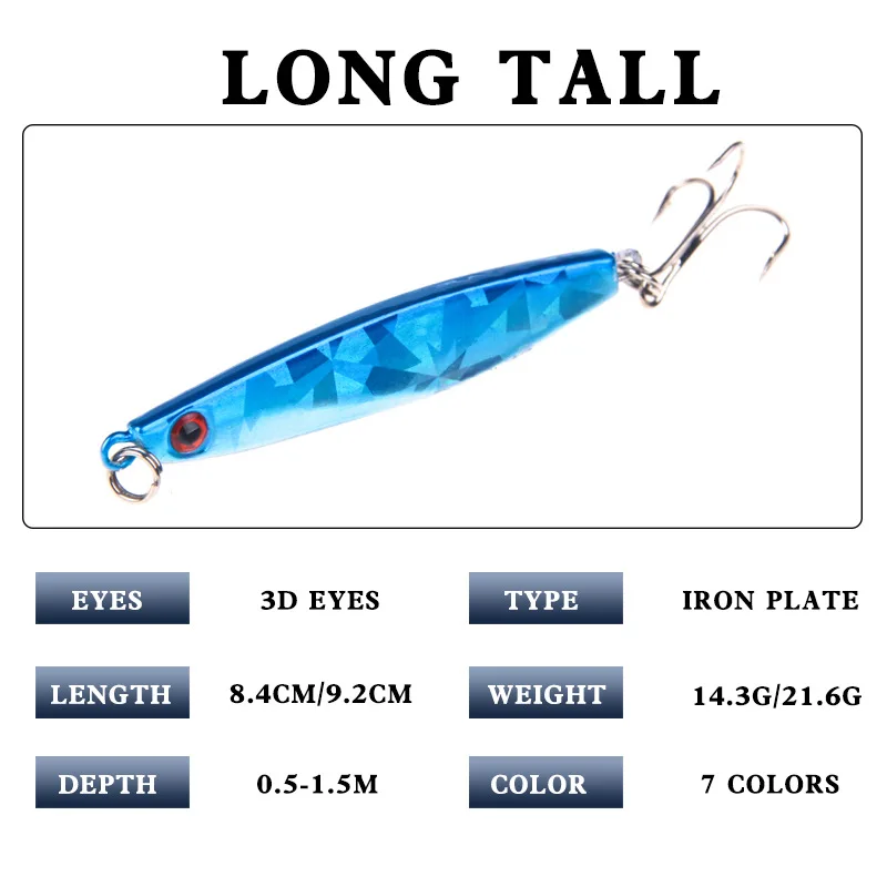 Iron Plate Road Ya cebo falso de lanzamiento lejano, pez de plomo brillante, perca cruzada, productos de equipo de pesca 14g/21g - imagen 5