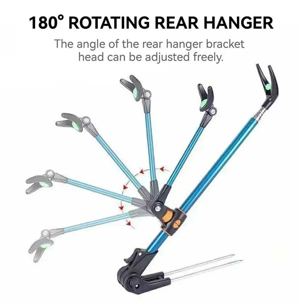 Portable 2.4M Fishing Rod Bracket Thickened Dual Purpose Fishing Rod Holder Adjustable Universal Telescopic Fishing Rod Fishing - imagen 4
