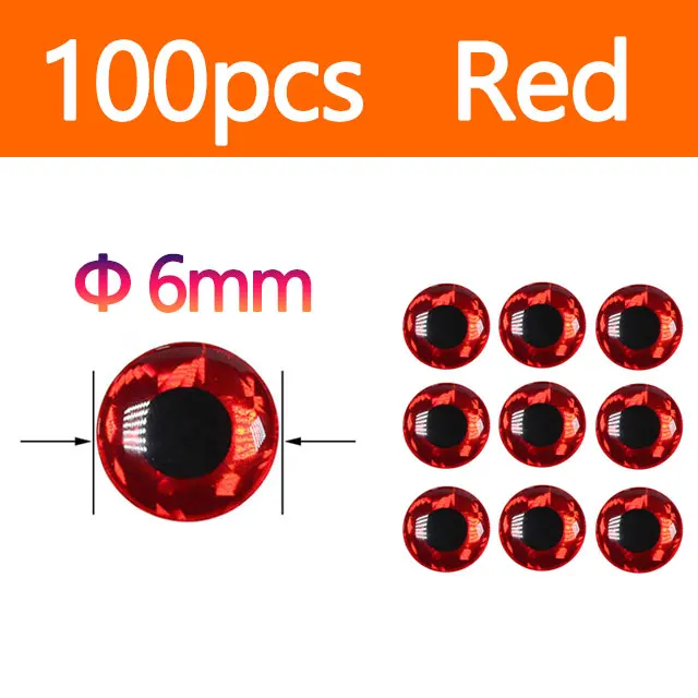 Red 100pcs 6mm