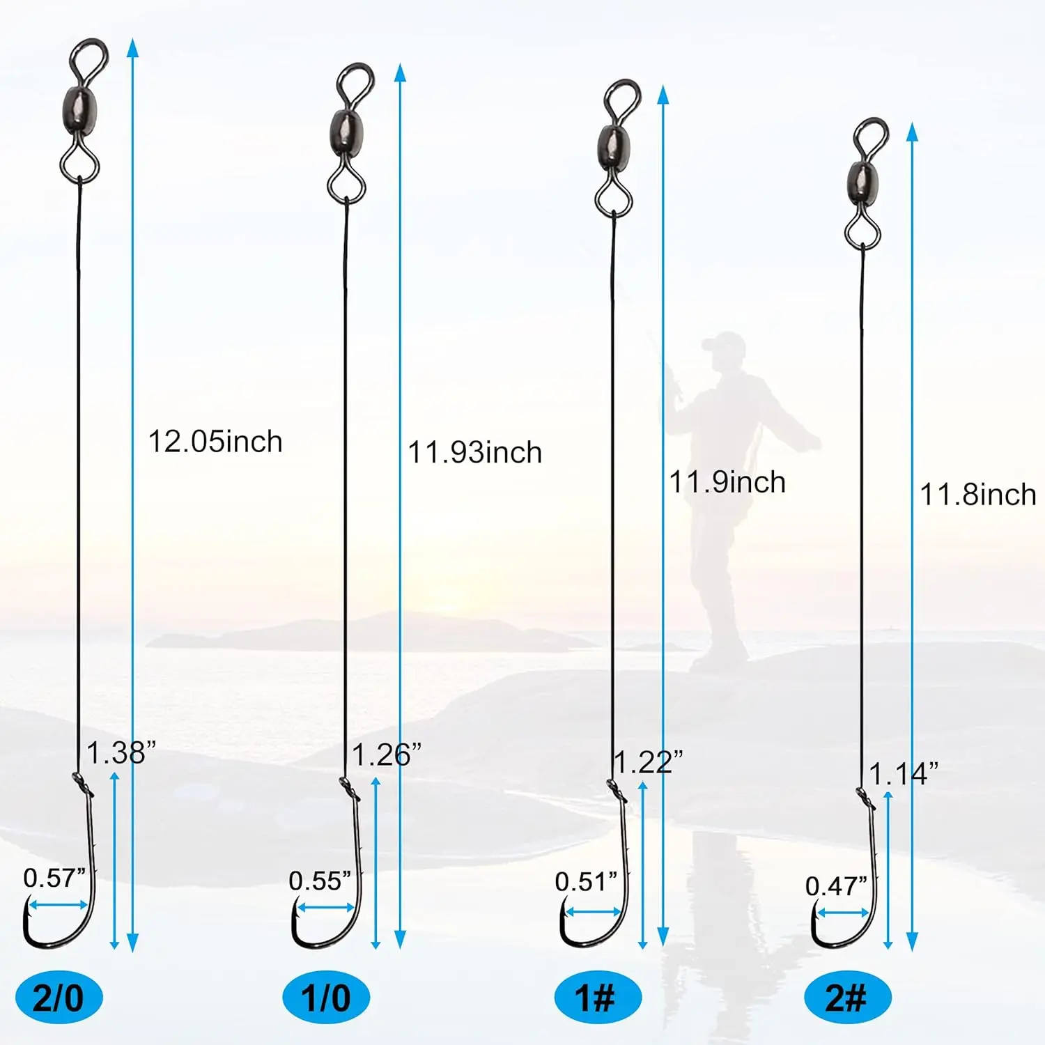 6 uds. De aparejos de anzuelo líder de alambre, anzuelos de pesca Baitholder con aparejos líderes, giratorios, anzuelo Snelled, aparejo líder para agua dulce - imagen 2