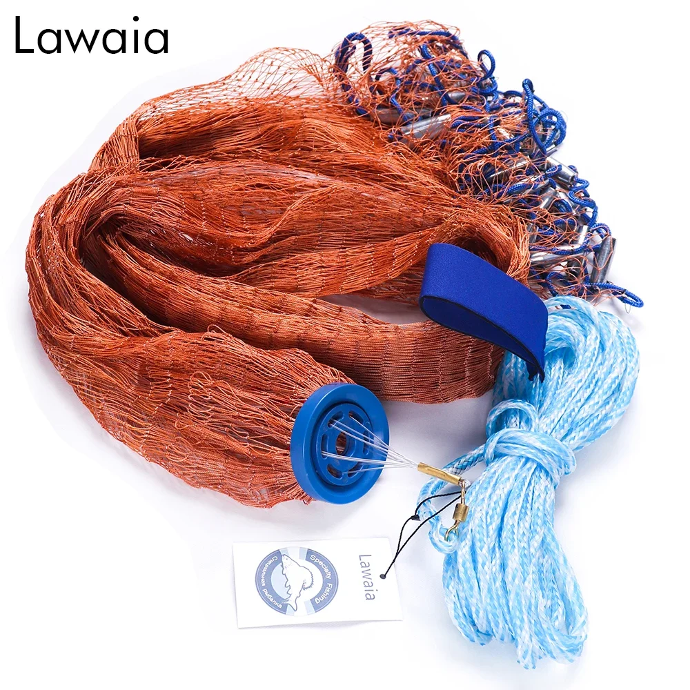 Lawaia con plomo, red fundida a mano, red para pescar, redes de pesca estilo EE. UU., lanzamiento manual al aire libre, herramienta de red de pesca para sedal de neumáticos - imagen 2